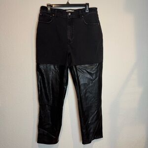 Abercrombie&Fitch Jeans Women 32 Black Faux Leather 90s Straight Ultra High Rise